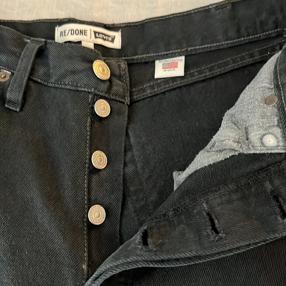 RE/DONE Levi’s black straight legs jeans size 24 - Picture 14 of 14